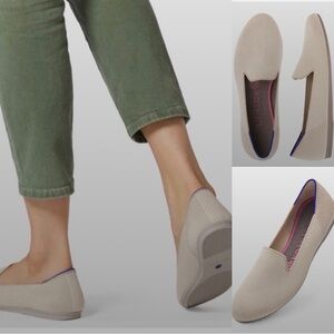 Rothy’s The Loafer Line Double Stitch, Light Beige Slip-On Women’s Casual Shoe
